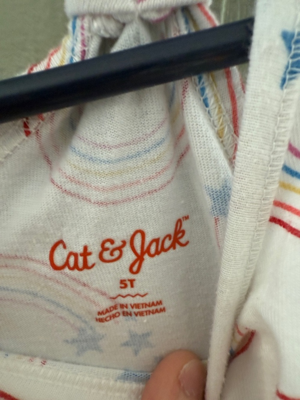 Cat & Jack White Rainbow Stripe Toddler Tank - Picture 2 of 3